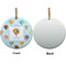 Watercolor Hot Air Balloons Ceramic Flat Ornament - Circle Front & Back (APPROVAL)