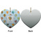 Watercolor Hot Air Balloons Ceramic Flat Ornament - Heart Front & Back (APPROVAL)