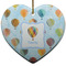 Watercolor Hot Air Balloons Ceramic Flat Ornament - Heart (Front)