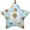 Watercolor Hot Air Balloons Ceramic Flat Ornament - Star (Front)