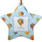 Watercolor Hot Air Balloons Star Ceramic Ornament w/ Name or Text
