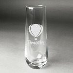 Watercolor Hot Air Balloons Champagne Flute - Stemless Engraved - Single (Personalized)