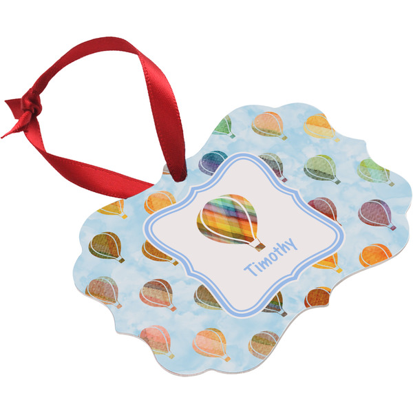 Watercolor Hot Air Balloons Christmas Ornament