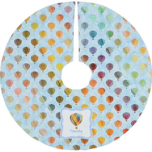 Custom Watercolor Hot Air Balloons Tree Skirt (Personalized)