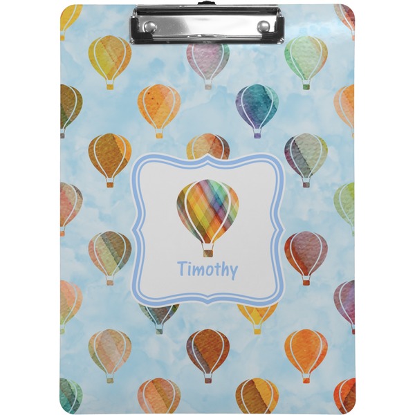 Custom Watercolor Hot Air Balloons Clipboard (Letter Size) (Personalized)