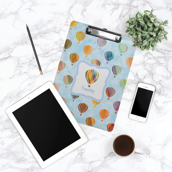 Watercolor Hot Air Balloons Clipboard - Lifestyle Photo