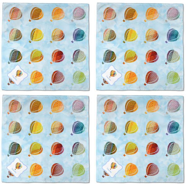 Watercolor Hot Air Balloons Cloth Napkins - Personalized Dinner (APPROVAL) Set of 4