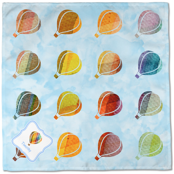 Watercolor Hot Air Balloons Cloth Napkins - Personalized Dinner (Full Open)