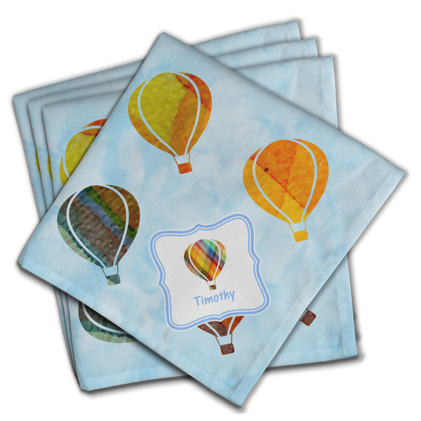 Custom Watercolor Hot Air Balloons Cloth Napkins (Set of 4) (Personalized)