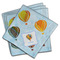 Watercolor Hot Air Balloons Cloth Napkins - Personalized Dinner (PARENT MAIN Set of 4)