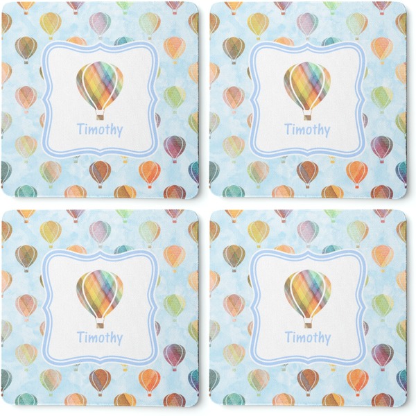Watercolor Hot Air Balloons Coaster Rubber Back - Apvl