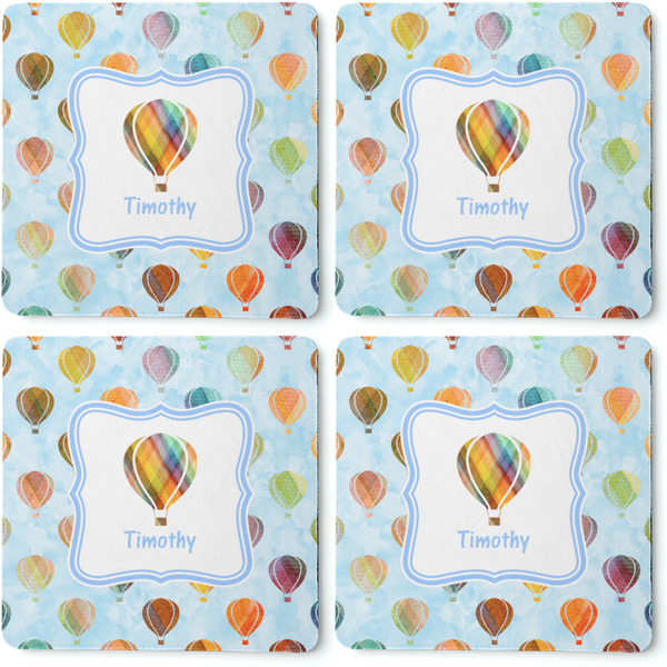 Watercolor Hot Air Balloons Coaster Rubber Back - Apvl