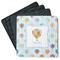 Watercolor Hot Air Balloons Square Rubber Backed Coasters - Set of 4 (Personalized)