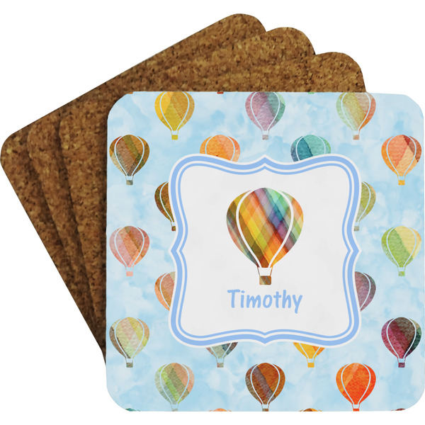 Watercolor Hot Air Balloons Coaster Set (Personalized)