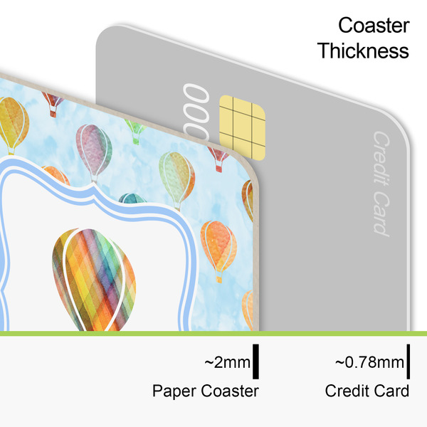Watercolor Hot Air Balloons Coaster Thickness