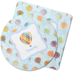 Watercolor Hot Air Balloons Rubber Backed Coaster (Personalized)