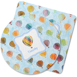 Watercolor Hot Air Balloons Rubber Backed Coaster (Personalized)