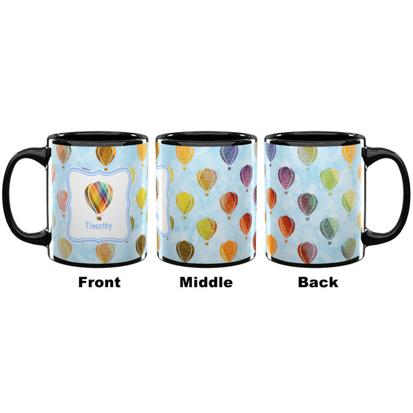 Watercolor Hot Air Balloons Coffee Mug - 11 oz - Black APPROVAL