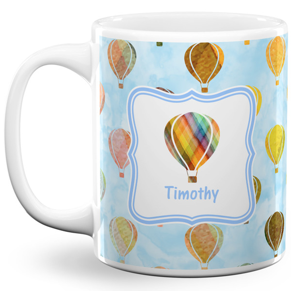 Custom Watercolor Hot Air Balloons 11 Oz Coffee Mug - White (Personalized)