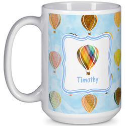 Watercolor Hot Air Balloons 15 Oz Coffee Mug - White (Personalized)