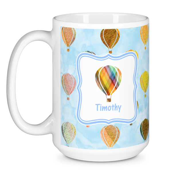 Watercolor Hot Air Balloons Coffee Mug - 15 oz - White