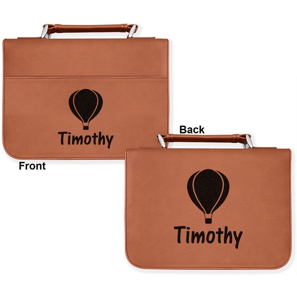 Watercolor Hot Air Balloons Cognac Leatherette Bible Covers - Large Double Sided Apvl