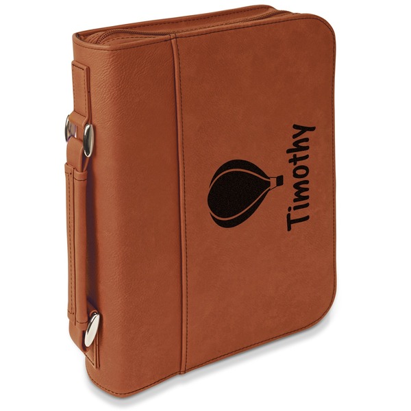 Custom Watercolor Hot Air Balloons Leatherette Bible Cover with Handle & Zipper (Personalized)