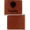 Watercolor Hot Air Balloons Cognac Leatherette Bifold Wallets - Front and Back Single Sided - Apvl