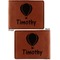 Watercolor Hot Air Balloons Cognac Leatherette Bifold Wallets - Front and Back
