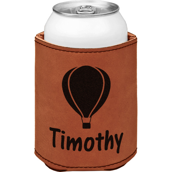 Custom Watercolor Hot Air Balloons Leatherette Can Sleeve - Double Sided (Personalized)