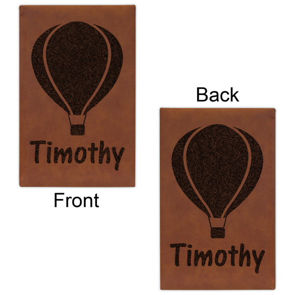 Watercolor Hot Air Balloons Cognac Leatherette Journal - Double Sided - Apvl