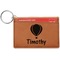 Watercolor Hot Air Balloons Cognac Leatherette Keychain ID Holders - Front Credit Card