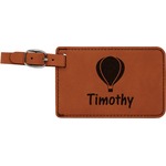 Watercolor Hot Air Balloons Leatherette Luggage Tag (Personalized)