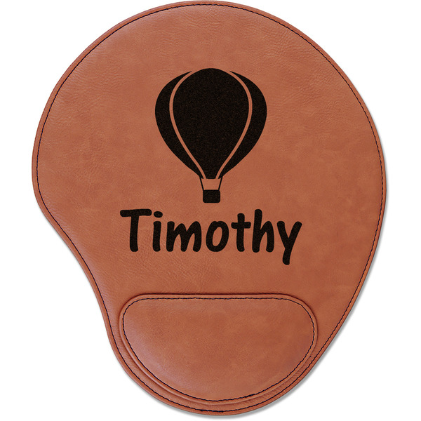 Custom Watercolor Hot Air Balloons Leatherette Mouse Pad with Wrist Support (Personalized)
