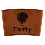Watercolor Hot Air Balloons Leatherette Cup Sleeve (Personalized)