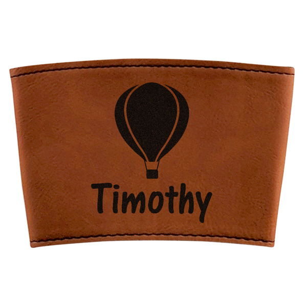 Custom Watercolor Hot Air Balloons Leatherette Cup Sleeve (Personalized)