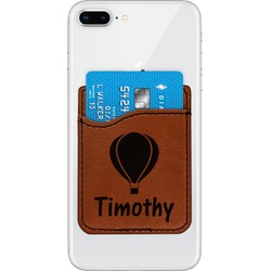 Watercolor Hot Air Balloons Leatherette Phone Wallet (Personalized)