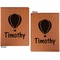 Watercolor Hot Air Balloons Cognac Leatherette Portfolios with Notepad - Large - Double Sided - Apvl