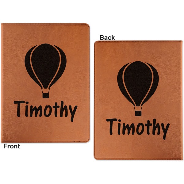 Watercolor Hot Air Balloons Cognac Leatherette Portfolios with Notepad - Small - Double Sided- Apvl