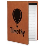 Watercolor Hot Air Balloons Leatherette Portfolio with Notepad - Small - Double Sided (Personalized)