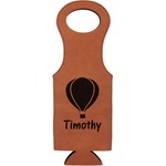 Watercolor Hot Air Balloons Leatherette Wine Tote (Personalized)