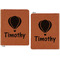 Watercolor Hot Air Balloons Cognac Leatherette Zipper Portfolios with Notepad - Double Sided - Apvl