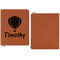 Watercolor Hot Air Balloons Cognac Leatherette Zipper Portfolios with Notepad - Single Sided - Apvl