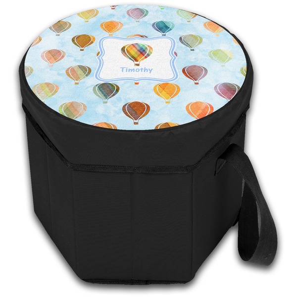 Watercolor Hot Air Balloons Collapsible Personalized Cooler & Seat (Closed)
