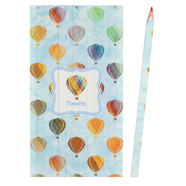 Watercolor Hot Air Balloons Colored Pencils - Front View
