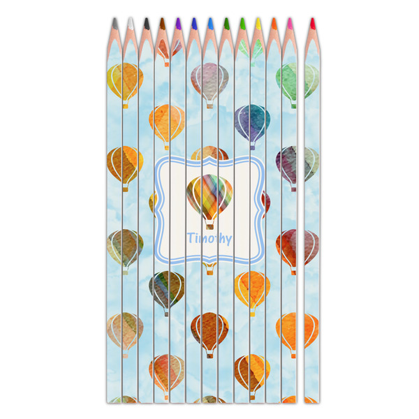 Custom Watercolor Hot Air Balloons Colored Pencils (Personalized)