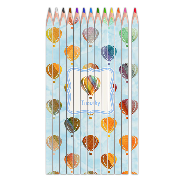 Custom Watercolor Hot Air Balloons Colored Pencils (Personalized)