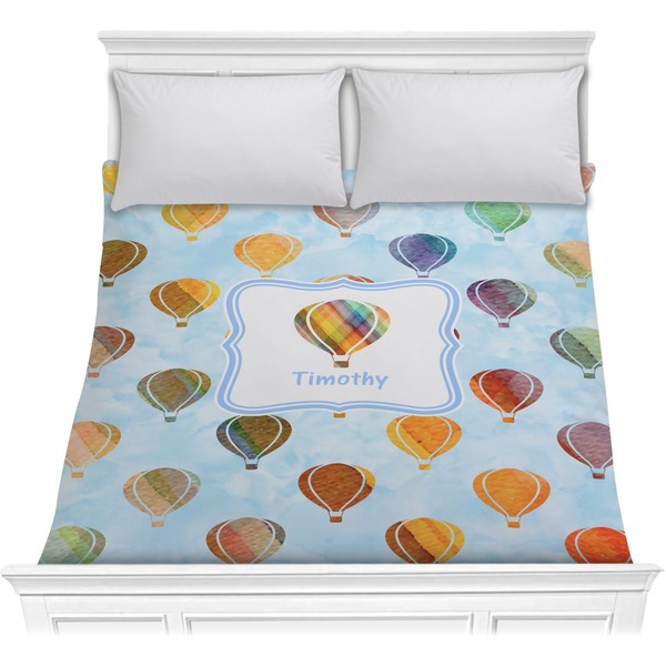 Custom Watercolor Hot Air Balloons Comforter - Full / Queen (Personalized)