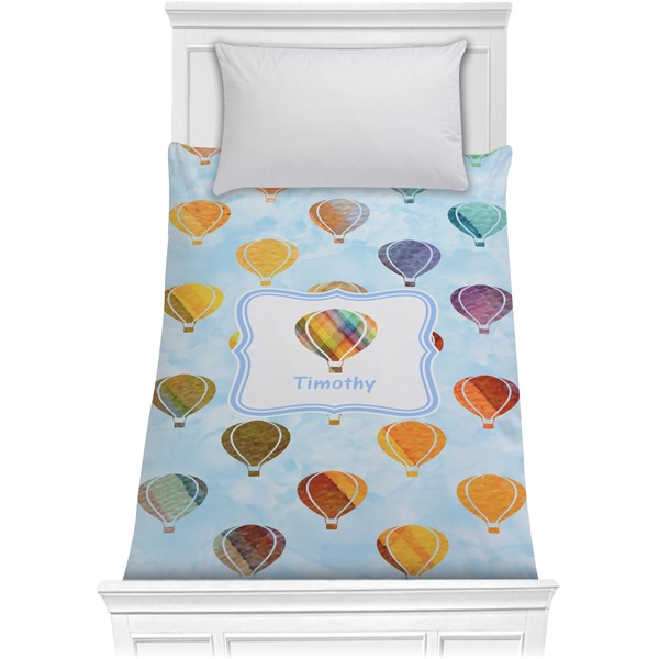 Custom Watercolor Hot Air Balloons Comforter - Twin XL (Personalized)