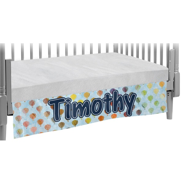 Custom Watercolor Hot Air Balloons Crib Skirt (Personalized)